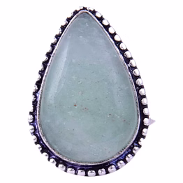 green aventurine teardrop ring for men and women(ki_160)