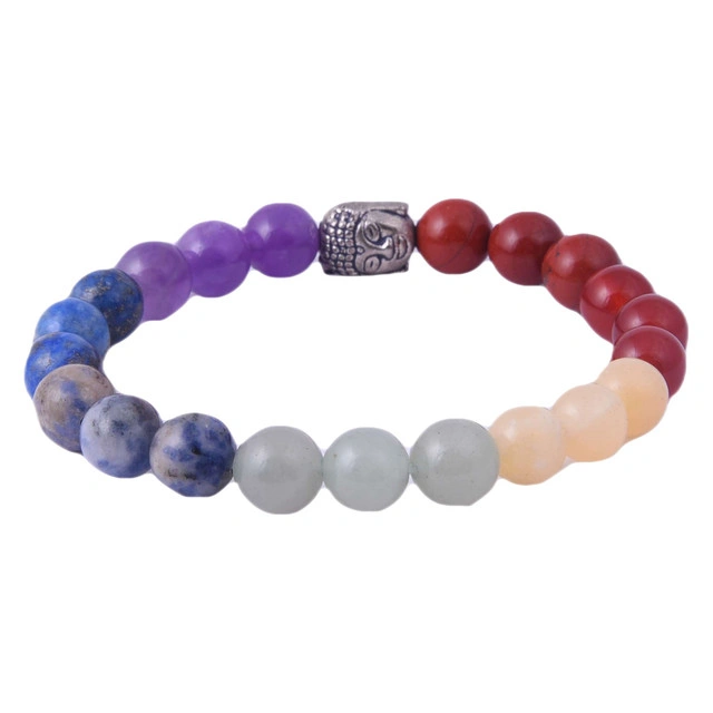 Semi Precious Stone Seven Chakra Bracelet For Men And Women(PRI_167)-3