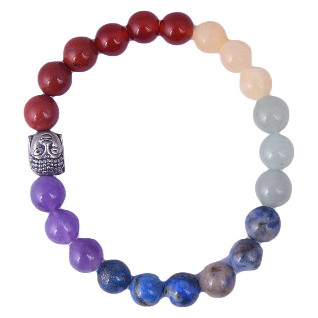 Semi Precious Stone Seven Chakra Bracelet For Men And Women(PRI_167)-5