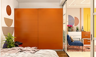 An Uber Cool Wardrobe With Sliding Doors And Unique Compartments