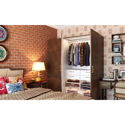 A Chic 3 Door Wardrobe Finished In Walnut Laminate-1