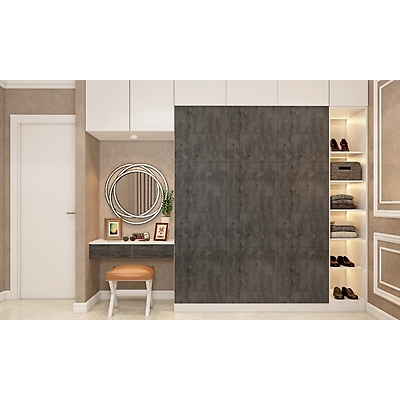 A Suave Wardrobe With An Attached Open Shelf For Bags And Shoes-1