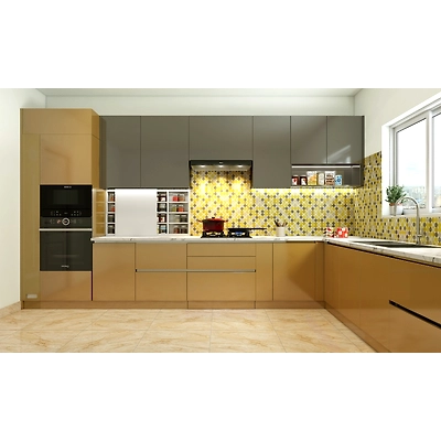 A Modular Kitchen Designed With A Janitor Unit-DC226