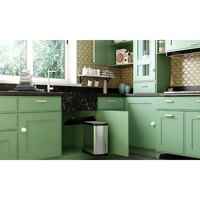 A U-Shaped Classic Styled Kitchen Design In Green-2