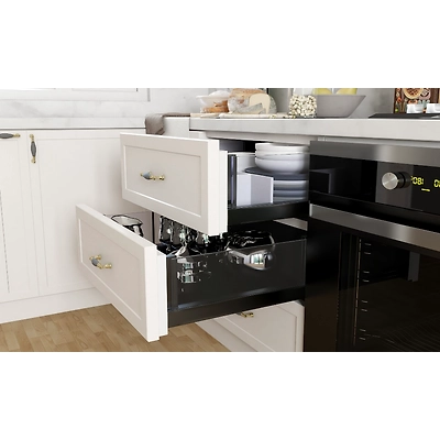 A L-Shaped Kitchen Design With Magnificent Marble And Wood-1