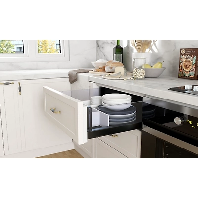 A L-Shaped Kitchen Design With Magnificent Marble And Wood-2