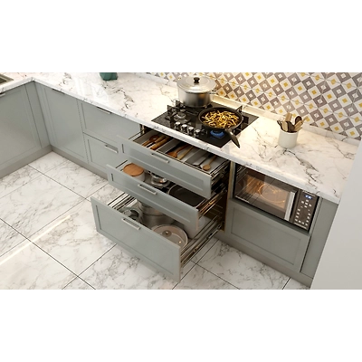A Modern L- Shaped Kitchen In Duco Finish-3