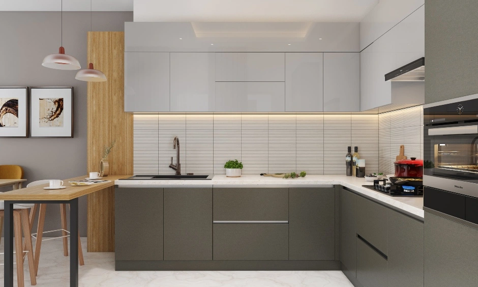 Kitchen With A Pantry Pullout And A Breakfast Counter-DC256