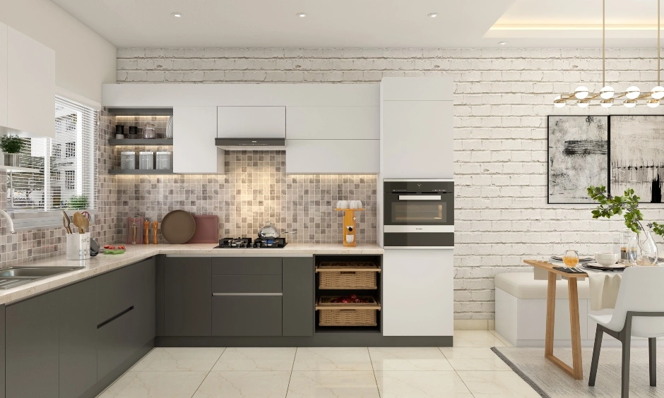 A White And Grey Open Kitchen Layout-DC262