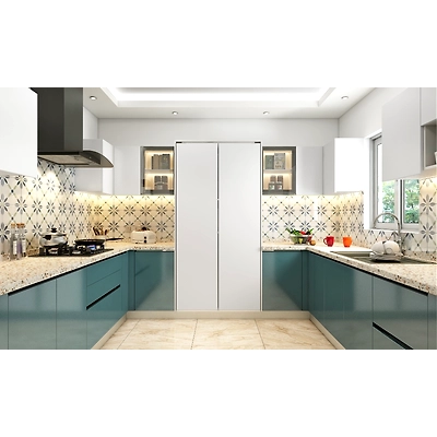 A Modular U-Shaped Kitchen With A Tall Unit-DC265