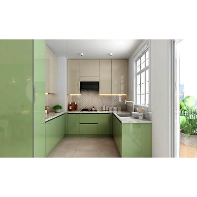 A Refreshing Green Kitchen Design-1