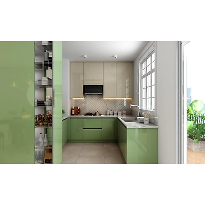 A Refreshing Green Kitchen Design-2