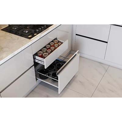 A Brilliantly Designed Open Kitchen Corner With A Built-in Microwave Unit-2