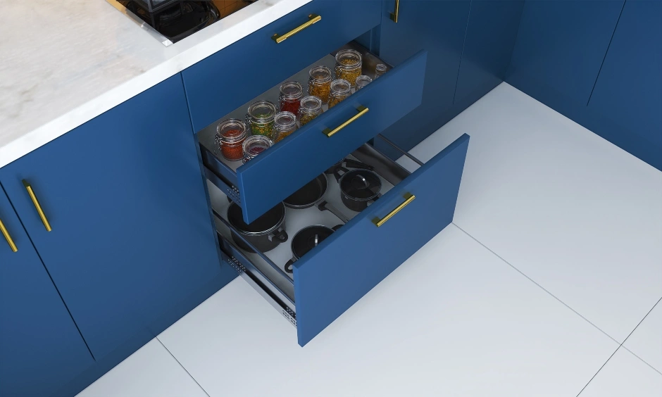 A Vibrant Kitchen Design With A Breakfast Counter-2