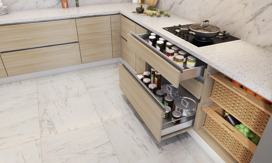 A Super Sleek Modular Kitchen With A Dining Corner-2