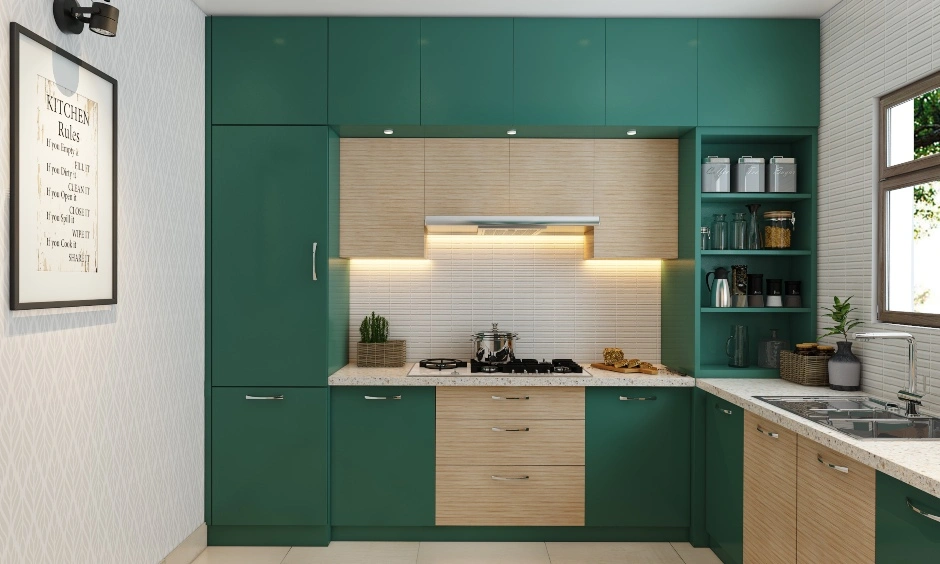 A Unique Green And White Modern Kitchen-1