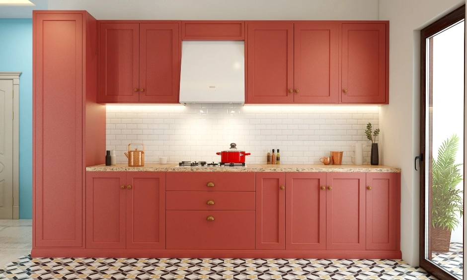 A Bright And Pretty Kitchen Design In Rose Gold-1