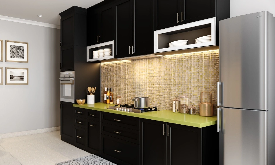 A Parallel Shaped Kitchen Design In Black-3