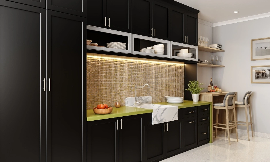 A Parallel Shaped Kitchen Design In Black-4