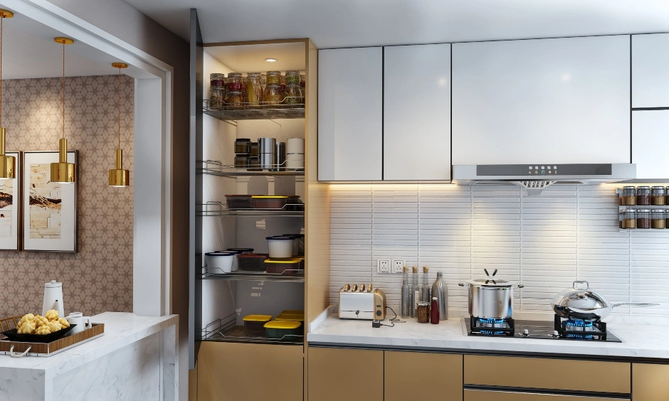 A Sleek U Shaped Kitchen Design With A Marble Countertop-2