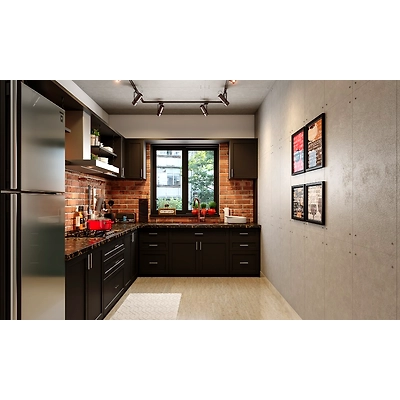 An L-Shaped Industrial-Style Kitchen Design-DC338