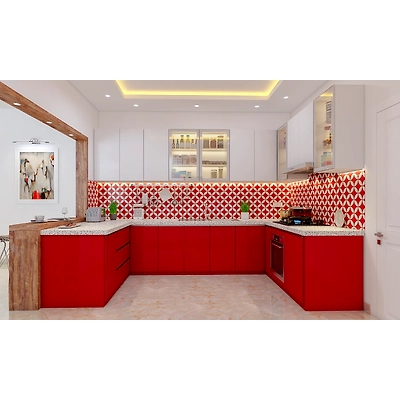 A Vibrant, Bold Kitchen Design In Red And White