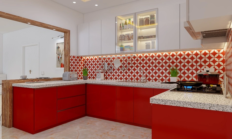 A Vibrant, Bold Kitchen Design In Red And White-2