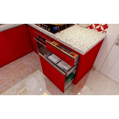 A Vibrant, Bold Kitchen Design In Red And White-5