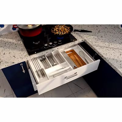 An L-shaped Modular Kitchen In Blue And White-4