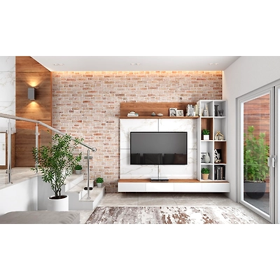 A Living Room With A Brick Cladding Accent Wall-2