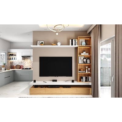 A Small And Compact Living Room With Warm Muted Tones-2