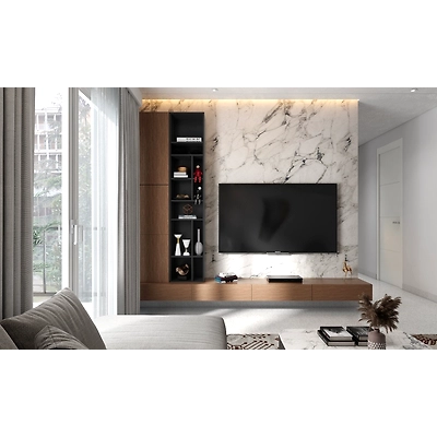 A Scandinavian Living Room With A TV Unit Cum Shelving Unit-1
