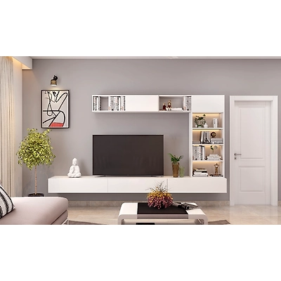 A Modern Living Room With A Multifunctional TV Unit-DC374