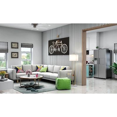 A Grey Living Room With A TV Unit-1
