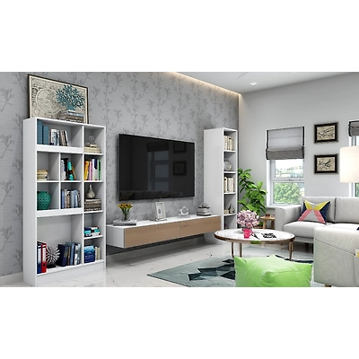 A Grey Living Room With A TV Unit-3
