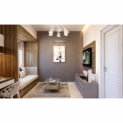A Tasteful Living Room Design With A Striking Wallpaper-DC382