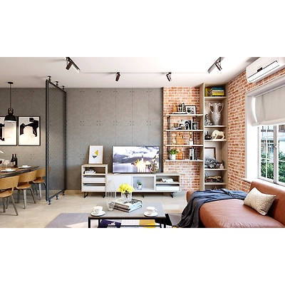An Industrial Style Living Cum Dining Room Design-3