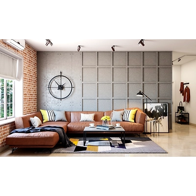 An Industrial Style Living Cum Dining Room Design-5
