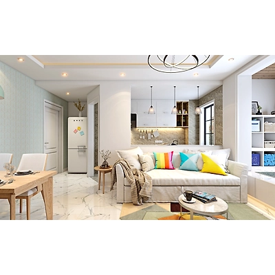 A Gorgeous Living Room With A Dining Nook Perfect For Small Homes-5