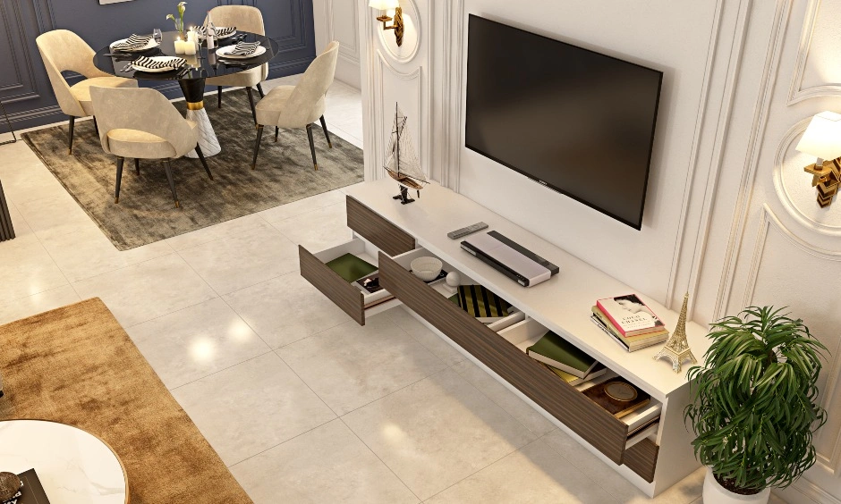 A Living Room Design With A Minimalist Style TV Unit-5