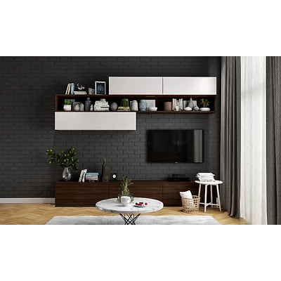 Minimal Style Living Room Interior Design With A Tall Glass Cabinet-3