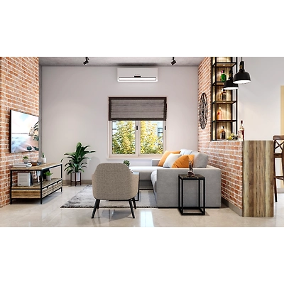 An Industrial Style Living Room With A TV Unit-3