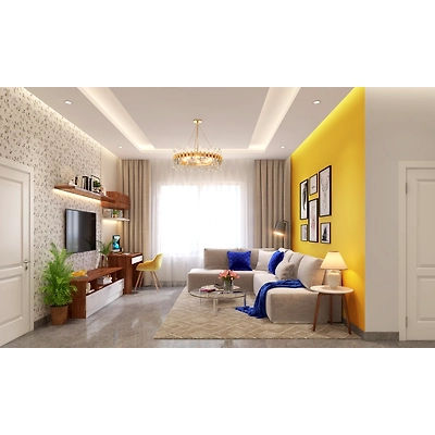 An Elegant Living Room With a Modular TV Unit And Study-1