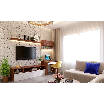 An Elegant Living Room With a Modular TV Unit And Study-2