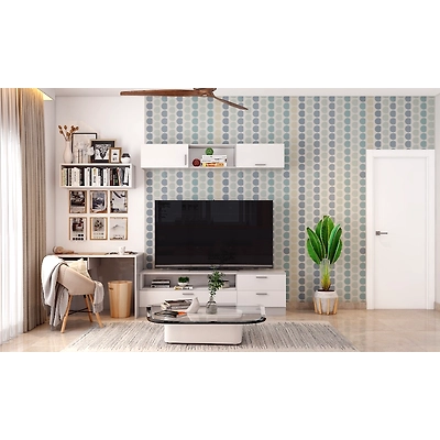 A Neutral Toned Living Room With TV Cum Study Unit-DC402