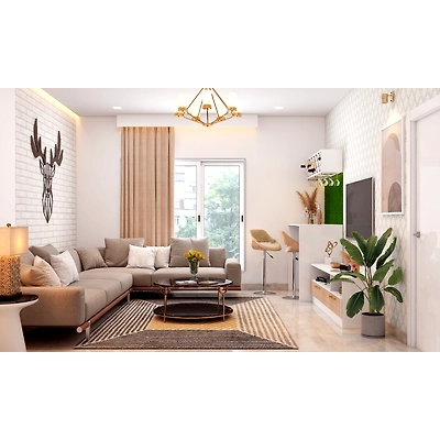 A Modern Living Room With A Mini Bar-DC403