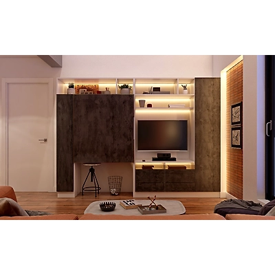 A Living Room Design With A Bar Unit And Brick Wall-5