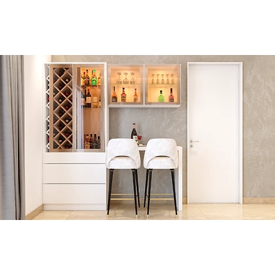 A Lavish Open Living Room Design With A Bar Unit-3