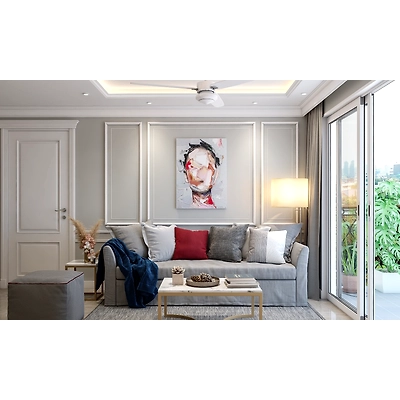 A Classic Living Room Design With Wall Moulding-3