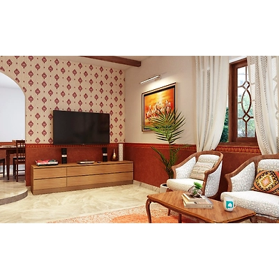 A Beautiful Traditional Living Room With A Modular TV Unit-3